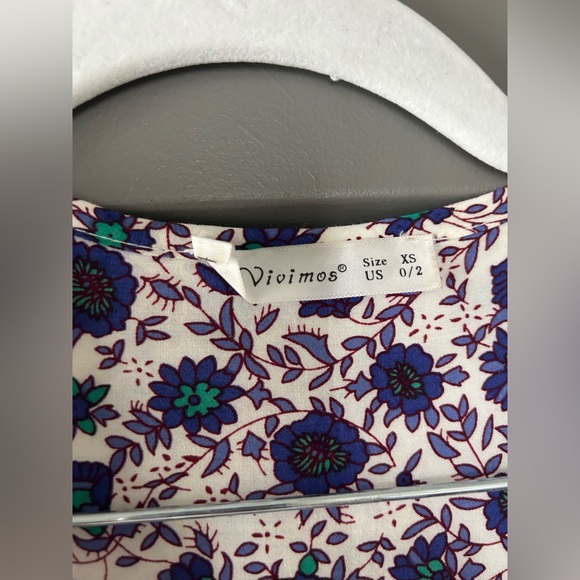 R. Vivimos Women’s Long Sleeves Floral Print Retro - Picture 3 of 3